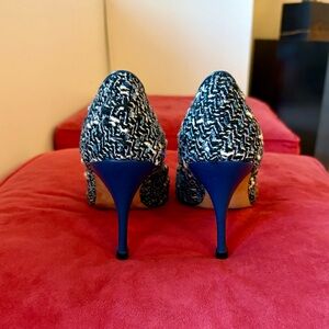 Manolo Blahnik Blue Tweed Heels